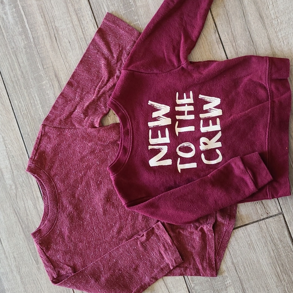 Bundle of maroon long sleeves - baby boy